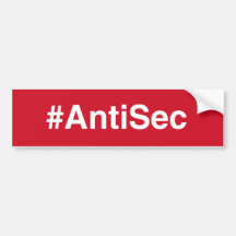 AntiSec Lulzsec anonymes Autoaufkleber #AntiSec