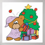 Anwesender spähender Weihnachtsbär Posterdrucke