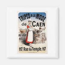 Anzeigen-Kunst Kaldaunen-La-Modus-Des Caen Vintage Kühlschrankmagnet