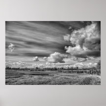 Anziehende Wolken (B&W) Posterdrucke