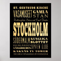 Anziehungskräfte u. berühmte Orte von Stockholm, S Plakat