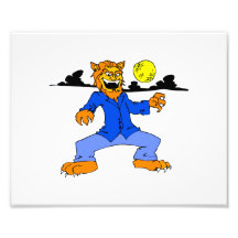 Anzugs-Mondwolke des Werewolf blaue Foto Drucke