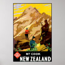 Aoraki Berg-Koch Neuseeland Plakat