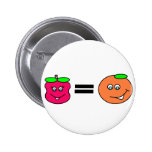 Äpfel zu den Orangen Anstecknadelbutton