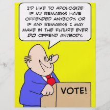 apoligize beleidigten Politiker Bedruckte Flyer