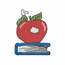 Apple mit Wurm Besticktes Polo
