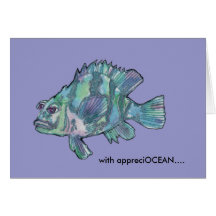 AppreciOCEAN Cartoon-Fischbarsch danken Ihnen zu k Grußkarten