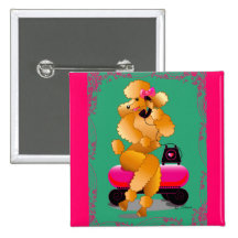 Aprikosen-Pudelfünfziger jahre Art-Magnet Anstecknadelbuttons
