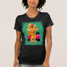 Aprikosen-Pudelfünfziger jahre Art-T-Shirt