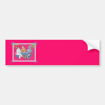 Aprikosen-weißes und silbernes Pudel-Party Auto Sticker