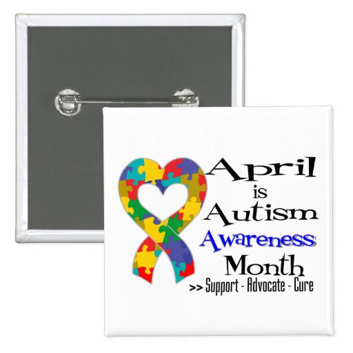 April ist Autismus-Bewusstseins-Monat Button