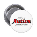 April ist Autismus-Bewusstseins-Monat (RedBlk) Buttons