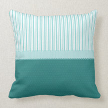 Aqua-aquamarine Türkis-blaue Streifen-Polka-Punkte Zierkissen