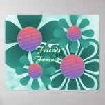 Aqua-Blumen-Foto-Rahmen-Druck Posterdrucke
