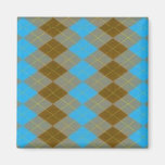 Aqua Browns grauer Argyle Magnet Kühlschrankmagnete