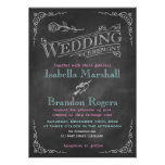 Aqua Chalk Wedding Invitation