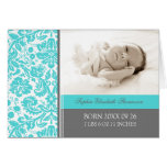 Aqua Gray It's a Girl Photo Birth Announcement Card
