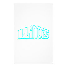 Aqua Illinois Stationery