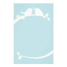 Aqua-Liebe-Vögel Bedrucktes Papier