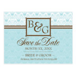 Aqua u. Postkarte Browns Save the Date