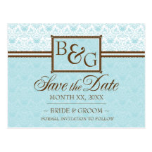 Aqua u. Postkarte Browns Save the Date