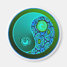 Aqua-Wirbel Yin Yang Kühlschrankmagnet