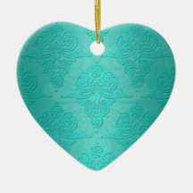Aquaaquamarines Vintages Grunge-Damast-Muster Weihnachtsornament
