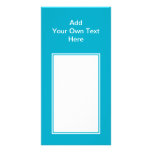 Aquamarin mit weißem Bereich und Text Individuelle Photo Karten