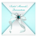 Aquamarine blaue Quinceanera Party Einladungen