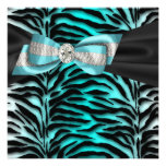 Aquamarine blaue Zebra-Anlass-Party Einladung