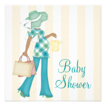 Aquamarine blaues Baby-Duschen-Einladungen Browns