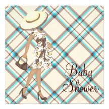 Aquamarine blaues Baby-Duschen-Einladungen Browns