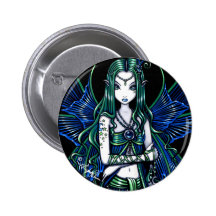 Aquamarine himmlische feenhafte Fantasie "Zoe" Button