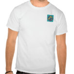 Aquamarine Hintergrund-Blumen in einem Ring T-shirt