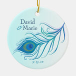 Aquamarine Pfau-Feder-Andenken-Verzierung Ornamente