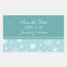 Aquamarine Weiß-Save the Date Winter-Hochzeits-Auf