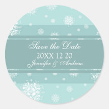 Aquamarine Weiß-Save the Date Winter-Hochzeits-Auf