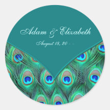 Aquamariner Pfau-eleganter Pfau-Gastgeschenk Hochz