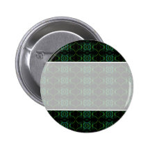 Aquamarines, grünes und schwarzes Blumenmuster Buttons