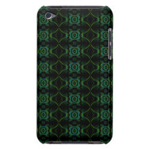 Aquamarines, grünes und schwarzes Blumenmuster iPod Case-Mate Hülle