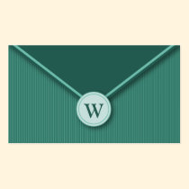Aquamarines Monogramm-elegante Umschlag-Geschäfts- visitenkarten