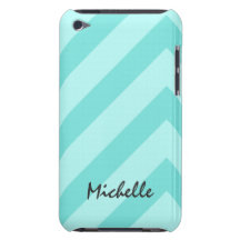 Aquamarines oder des Aqua Zickzack Muster stripes  iPod Case-Mate Case