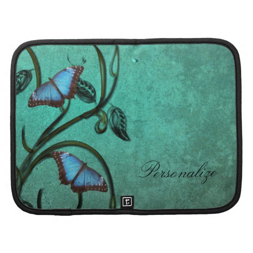 Aquamarines Schmetterlings-Paar-Rickshaw-Folio Planer