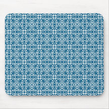 Aquamarines und weißes gemustertes Mousepad