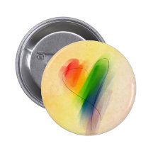 Aquarell-Regenbogen-Herz Anstecknadelbuttons