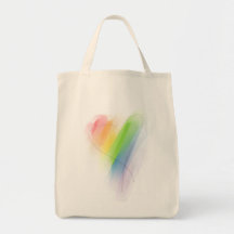 Aquarell-Regenbogen-Herz Einkaufstasche