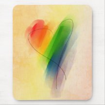 Aquarell-Regenbogen-Herz Mousepad