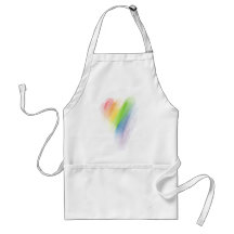 Aquarell-Regenbogen-Herz Schürzen