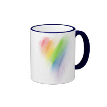 Aquarell-Regenbogen-Herz Tee Tasse