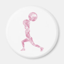 Aquarell sauber u. Ruck im Rosa Kühlschrankmagnet